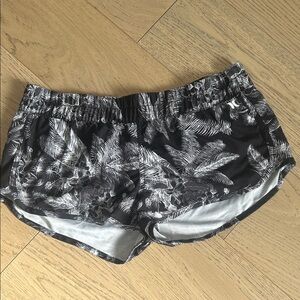 Hurley Black and White Tropical Print Cover Up Swim Shorts